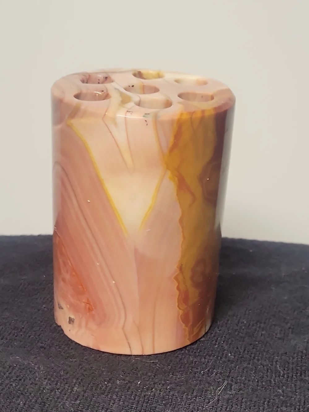 Vintage Onyx Pen Pencil Or Make Up Brush Holder